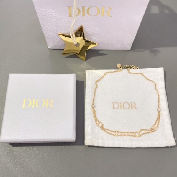 Collier double couche lettre Dior (AC48)