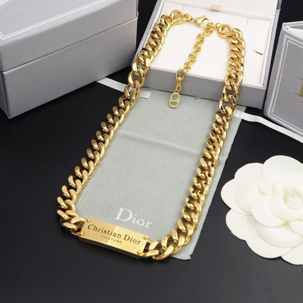 Collier en jean lettre Dior or (4058)