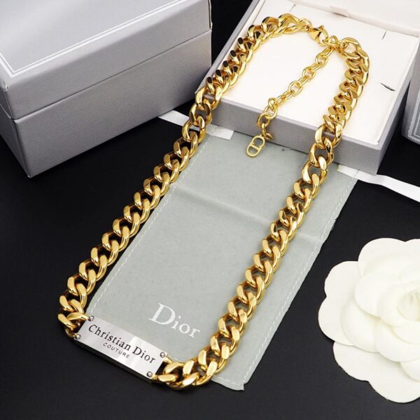 Collier en jean lettre Dior or (BD5D)