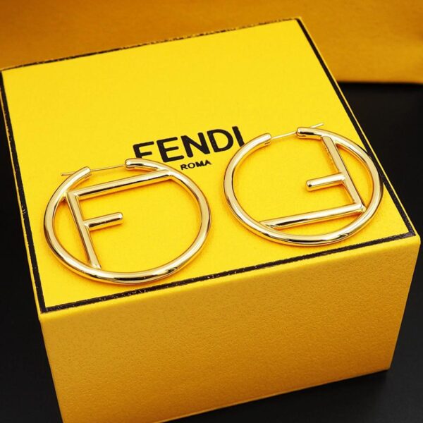 FENDI Grandes boucles d'oreilles créoles lettre F (01A1)