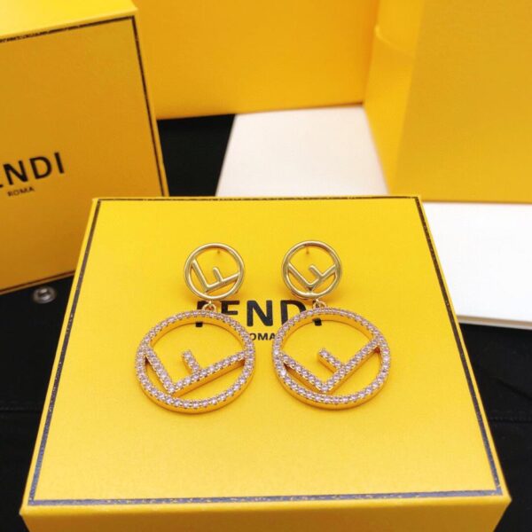Fendi boucles d'oreilles diamant rond rouge (73F3)