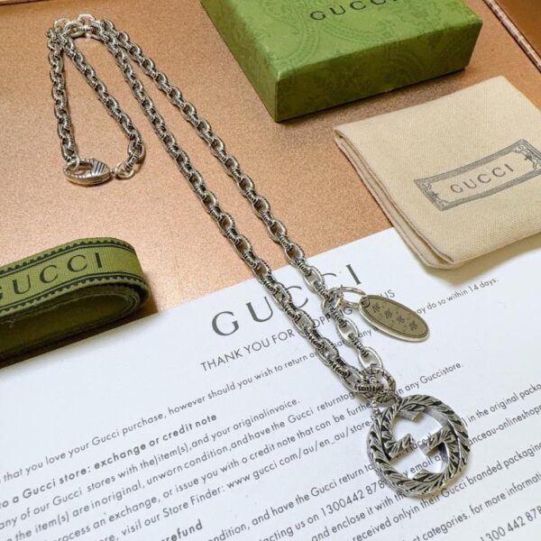 Gucci dernier collier série Anger Forest design double g (AC9E)