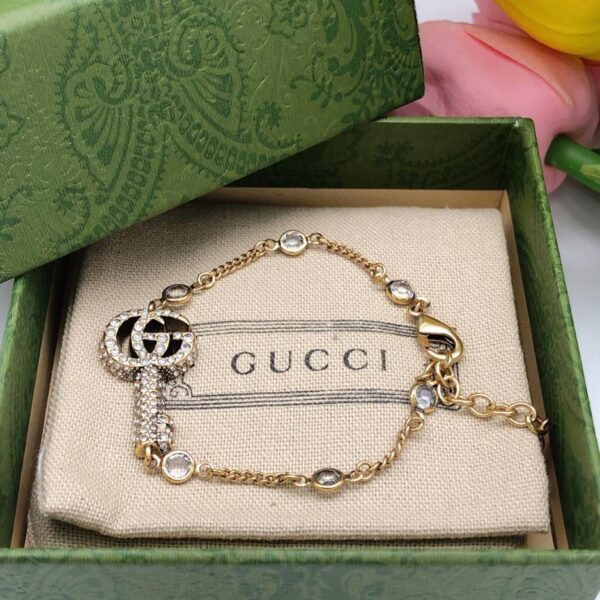 Bracelet ensemble de clés double G en cristal Gucci (219B)