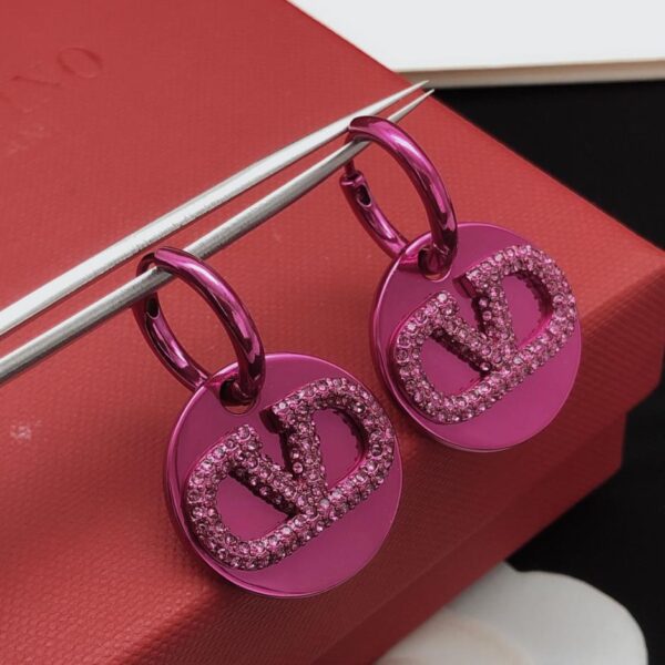 Boucles d'oreilles et crochets d'oreilles en forme de pièce d'or Valentino (6E9D)