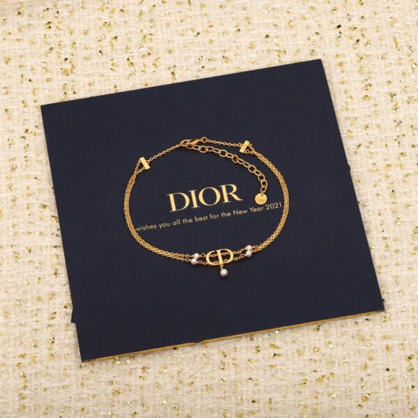 Collier de perles double CD Dior