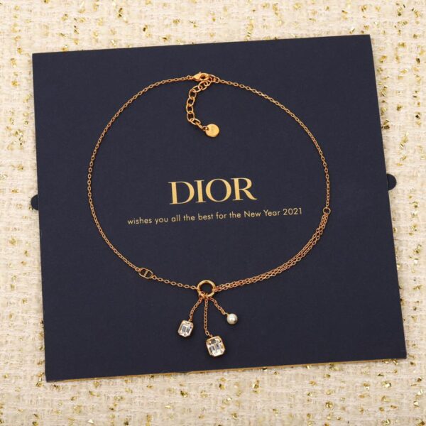 Collier Dior une perle et deux diamants