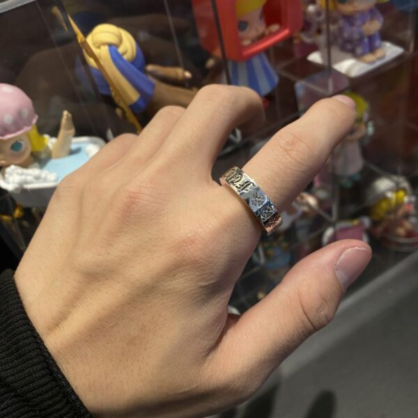 Chrome Hearts bague texte baise argent sterling 92