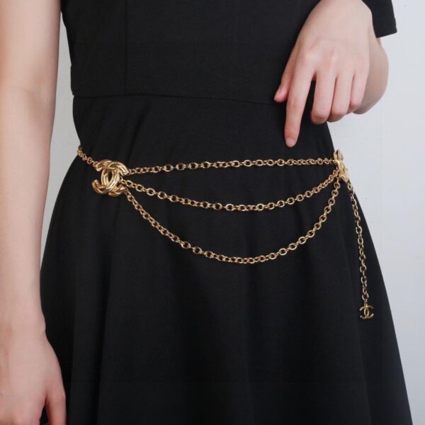 Chanel nouvelle chaîne de taille médiévale à motif diamant (5BD8)