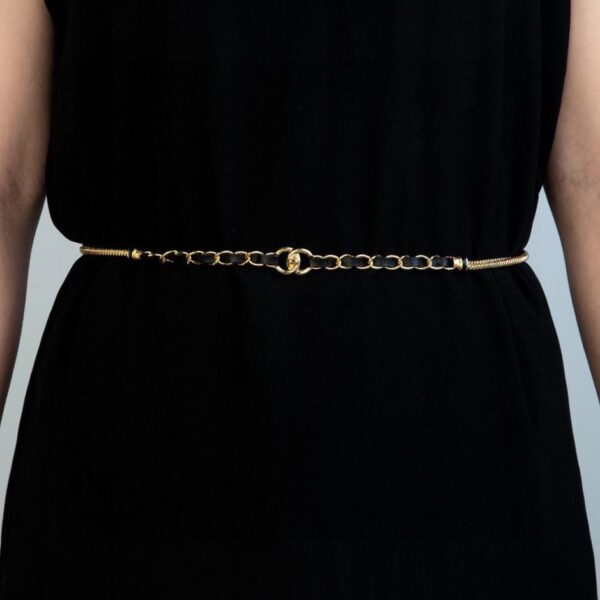 Chaîne de taille Chanel chaîne en laiton plaqué or 18 carats (D97F)