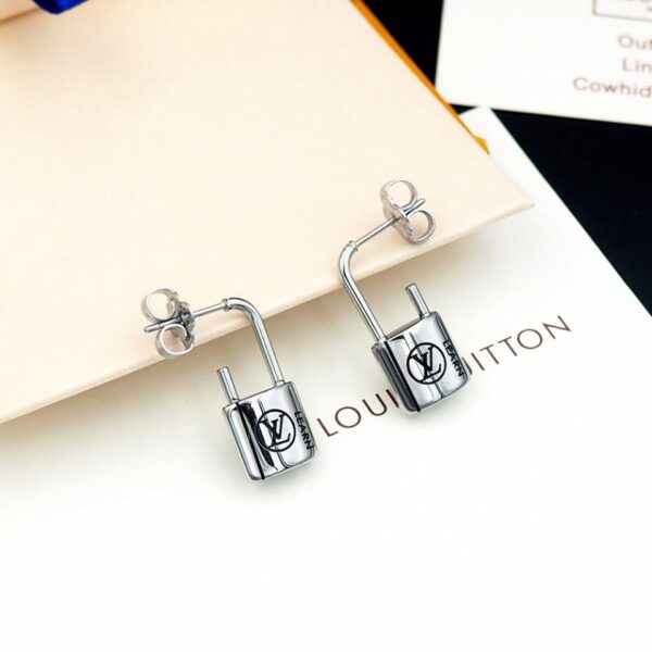 Boucles d'oreilles Louis Vuitton Charity Lock en argent Lockit en édition limitée (2381)