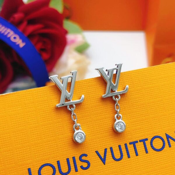 Louuis Vuitton dernières boucles d'oreilles en argent et diamants] (B6AE)
