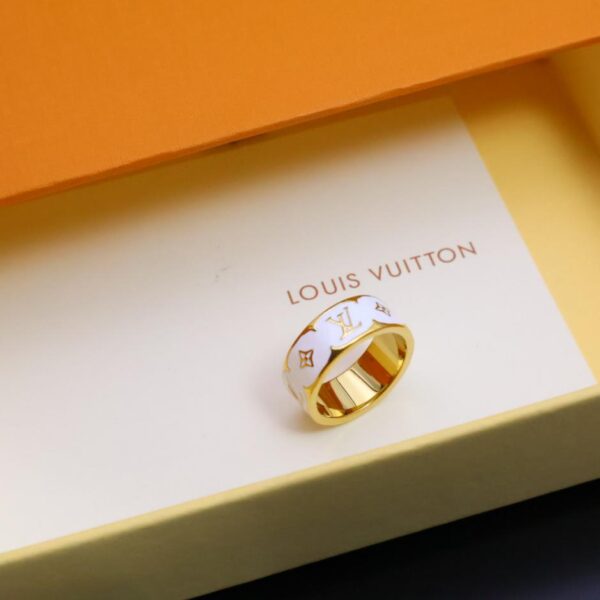 Louis Vuitton nouvelle bague en argent avec logo imprimé taille 6-11 (8D92)