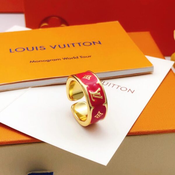Louuis Vuitton dernière bague dégoulinante d'huile rouge (189E)