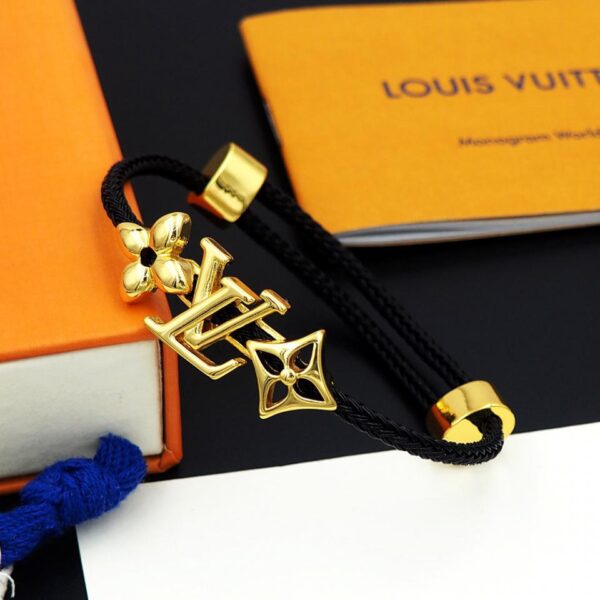 Bracelet en fil d'acier de couleur florale lettre Louuis Vuitton Noir (202F)