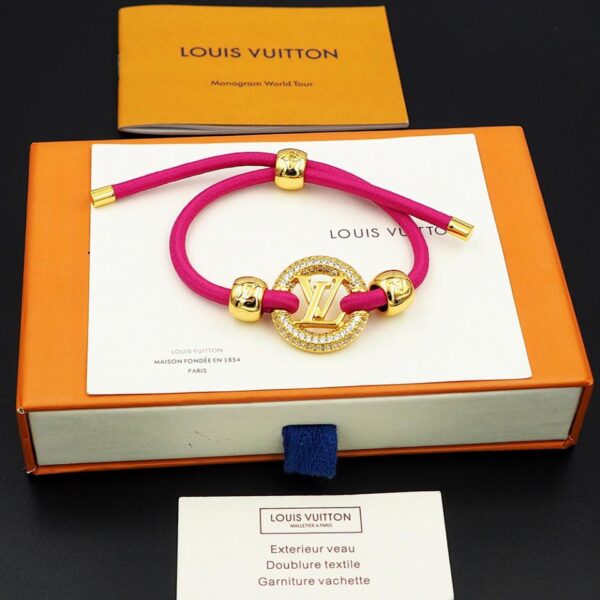 Bracelet à cordon élastique coloré Louis Vuitton Circle Full Diamond (F6C7)