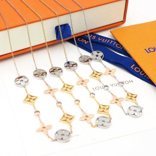 Collier fleur Louis Vuitton 7 fleurs tricolores anciennes (906F)
