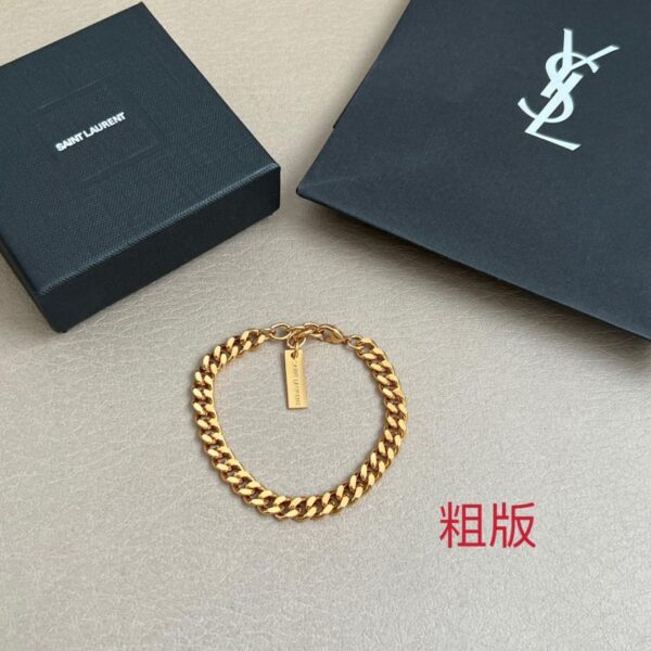 Bracelet fait main Yves Saint Laurent en laiton d'origine (KQFQ8)
