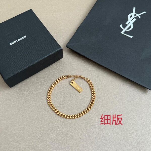 Bracelet fait main Yves Saint Laurent en laiton d'origine (RWDMY)