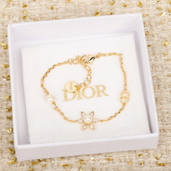 Bracelet Dior en perles CD à petites fleurs (TB3H5)