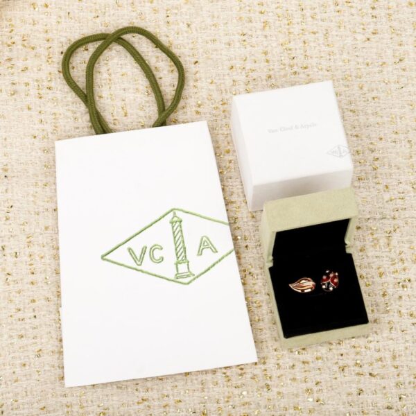 Boutique / Bague coccinelle, personnalisable avec de l'or véritable et des diamants, série Lucky Spring (RF993)