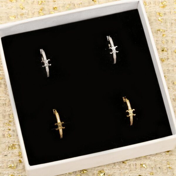 Boutique / 【Boucles d'oreilles Celine 3D Arc de Triomphe serties de diamants】(RL720)