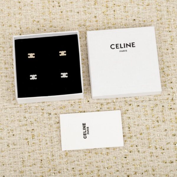 Boutique / 【Boucles d'oreilles Celine Arc de Triomphe Logo serties de diamants】(VVHSZ)
