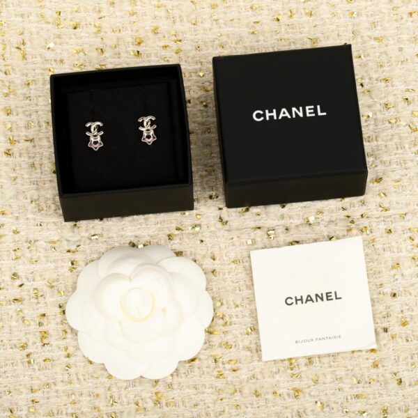 Boutique / Boucles d'oreilles Chanel Double C en pierre précieuse étoile rose (WRA2T)