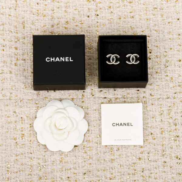 Boutique / 【Boucles d'oreilles Chanel en émail noir et rose】(IMV7W)