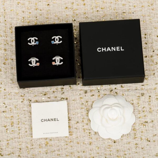 Boutique / 【Boucles d'oreilles à clip Chanel Double C Cœur Rose】(4DD2C)