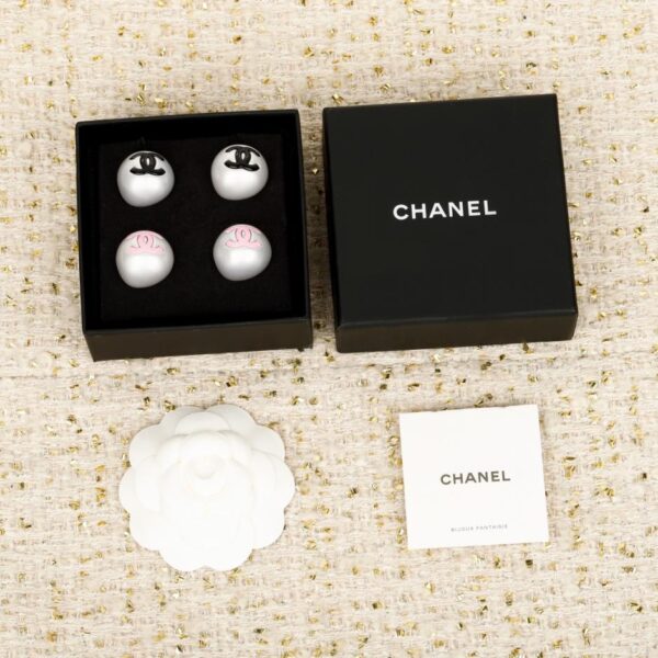 Boutique / 【Boucles d'oreilles Chanel noires et roses à double C et perles】(596Y4)