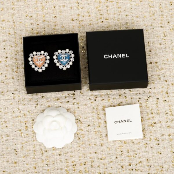 Boutique / 【Broche Chanel Cœur Bleu Poudre Perle Strass】(V5Y2X)