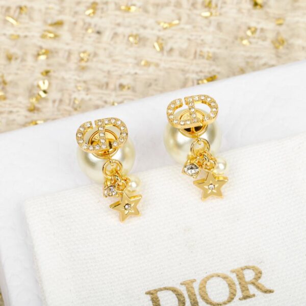 Boucles d'oreilles Dior CD Star Diamant Perle (0ON4D)