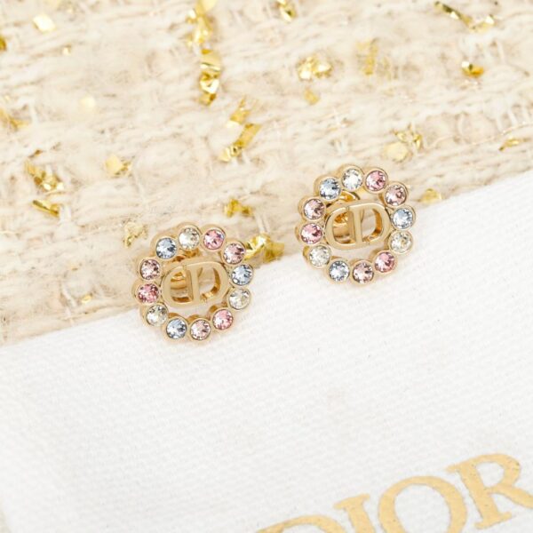 Boucles d'oreilles Dior en diamant rond CD (88D1A)